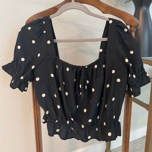 H&M Black Polka Dot Top